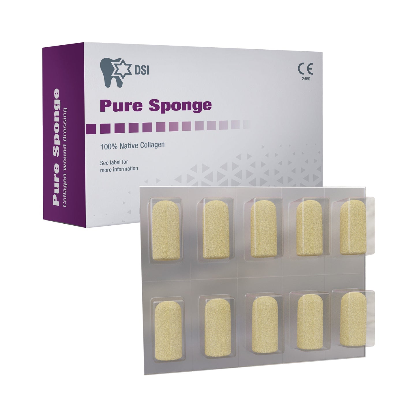 Pure kollagén szivacs, 10 db/bliszter