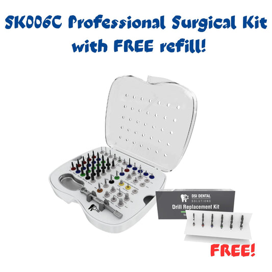 SK006С Professional Surgical Kit with Conical Drills + FREE refill