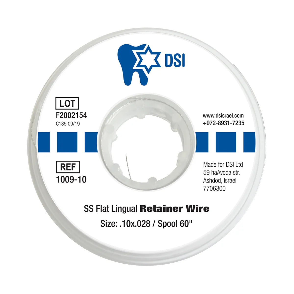 DSI lapos lingvális retainer drót, rozsdamentes acél, 4 szálas, .10x.028, 60" tekercs